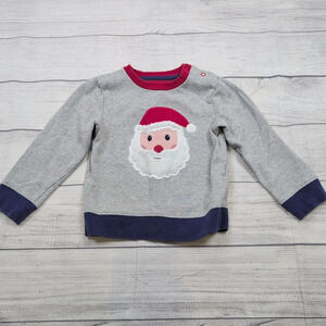 2/3 Baby Boden Santa Applique Pullover
